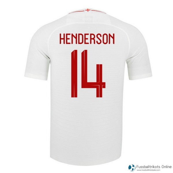 England Trikot Heim Henderson 2018 Weiß Fussballtrikots Günstig